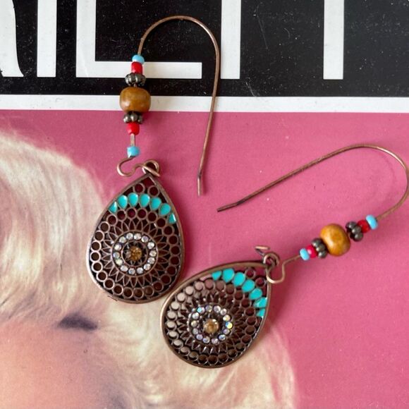 Turquoise Drop Earrings NEW - Picture 2 of 7